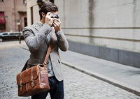 ONA Brixton Camera and Laptop Messenger Bag, Antique Cognac