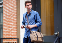 ONA Brixton Camera and Laptop Messenger Bag, Tan